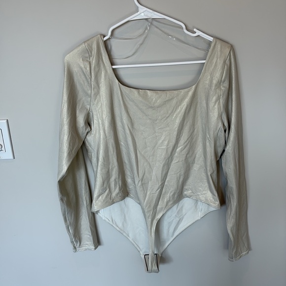 NWT Lululemon Wundermost Square-Neck Long-Sleeve Bodysuit Shine Bone - Picture 8 of 12